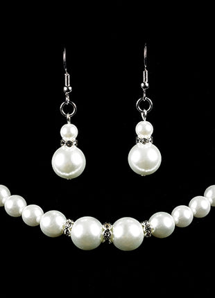 Strung Pearl and Rhinestone Necklace & Earrings Set (Cousin's Concert Attire)-Cousins Concert Attire-SMITH WALBRIDGE BAND PRODUCTS