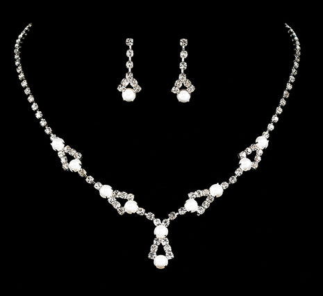 Rhinestone and Pearl Necklace & Earrings Set (Cousin's Concert Attire)-Cousins Concert Attire-SMITH WALBRIDGE BAND PRODUCTS