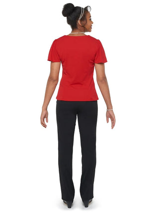 1166-Ellie-straight-leg-pull-on-pants-Cousins-Concert-Attire-red-top-back-view