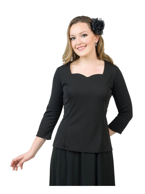 2206-Kaylee-Concert-Blouse-Sweetheart-Neck-3-4-sleeve-cousins-concert-attire
