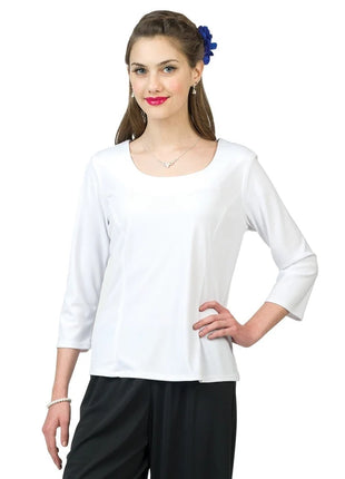 2207-Carrie-scoop-neck-3-4-top-cousins-concert-attire-white