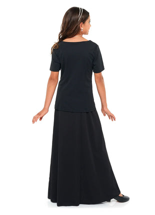 2220Y-Tatiana-Youth-Girls-Floor-Length-Concert-Skirt-Elastic-Waist-Separates-Bottom-Cousins-Concert-Attire-back-view