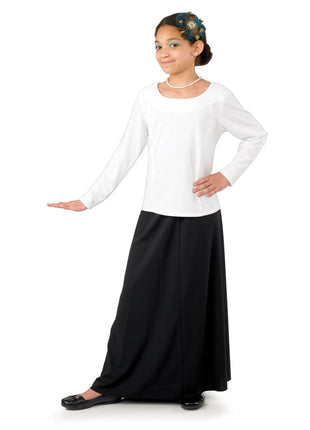 2295Y-Lucy-Youth-white-long-sleeve-blouse-white-with-skirt-cousins-concert-attire