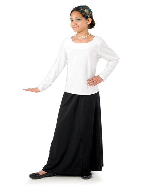 2295Y-Lucy-Youth-white-long-sleeve-blouse-white-with-skirt-cousins-concert-attire
