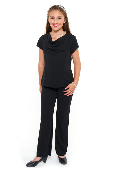 2433Y-Priscilla-Youth-Girls-Cowl-Neck-Cap-Sleeve-Top-Cousins-Concert-Attire