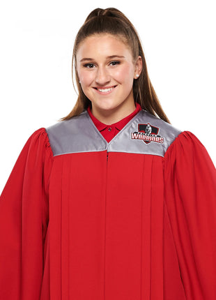 RB112-Raphael-Choir-Robe-Embroidery-close-up-Red-and-Silver-Front-Cousins-Concert-Attire