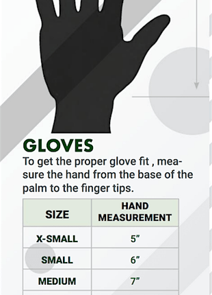 StylePlus Glove Grip Factor Size Chart