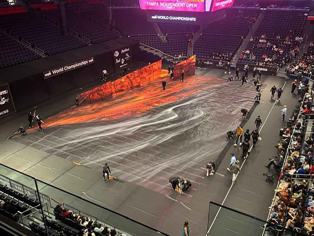 indoor tarp Custom Floor Tarp for Winter Guard, Indoor Percussion, and Field