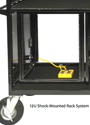 Enclosed Synth Cart with Shock Mount 12U Rack - by Corps Design-Corps Design-SMITH WALBRIDGE BAND PRODUCTS