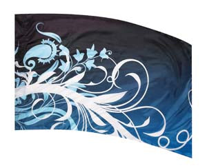 Colorway VINES F1 Royal Color Guard Flag-Styleplus-SMITH WALBRIDGE BAND PRODUCTS