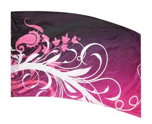 Colorway VINES F1 Fuschia Color Guard Flag-Styleplus-SMITH WALBRIDGE BAND PRODUCTS