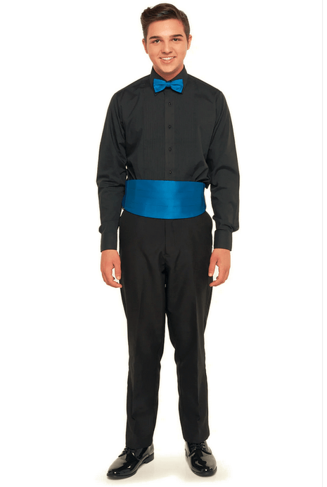 Ryan Ensemble with Black Pleated Laydown Collar Shirt-Cousins Concert Attire-SMITH WALBRIDGE BAND PRODUCTS