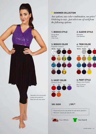 Shimmer Colorguard Uniform-Director's Showcase-SMITH WALBRIDGE BAND PRODUCTS