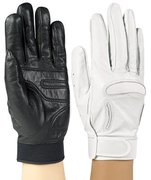 StylePlus-Drum-Major-Pro-Marching-Band-Leather-Gloves-White-Black