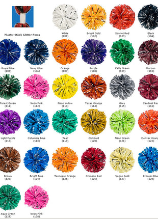Stock Solid Color With Metallic Silver Glitter Pom-Pepco Poms-SMITH WALBRIDGE BAND PRODUCTS