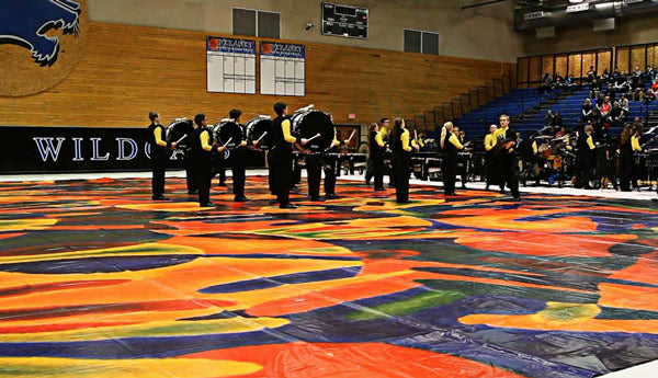 gym tarp Custom Floor Tarp for Winter Guard, Indoor Percussion, and Field